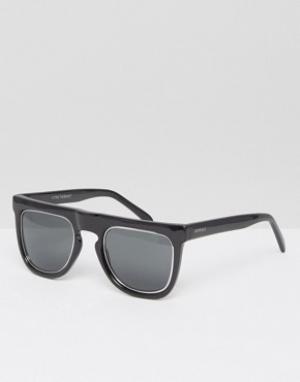 Черные солнцезащитные очки с прямым верхом Bennet Komono. Цвет: черный