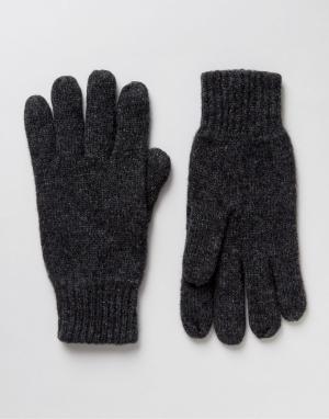 Шерстяные перчатки Selected Homme. Цвет: серый