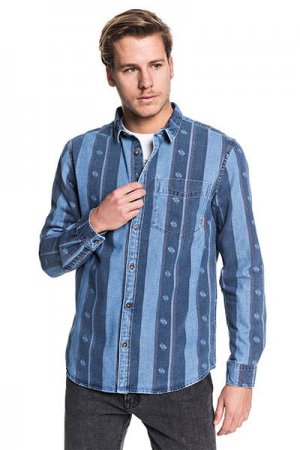 Мужская Рубашка С Длинным рукавом Quiksilver Buffelo Slopes. Цвет: синий