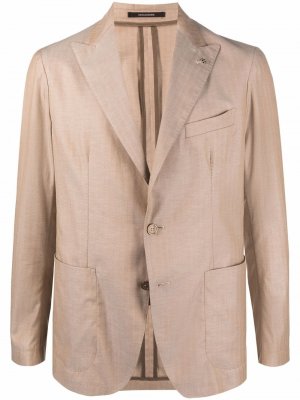 Single-breasted tailored blazer Tagliatore. Цвет: бежевый