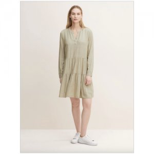 Платье для женщин зеленое, размер 42 (50) Tom Tailor. Цвет: зеленый