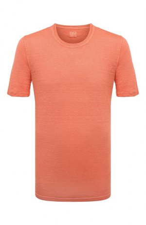 Льняная футболка 120% Lino. Цвет: оранжевый