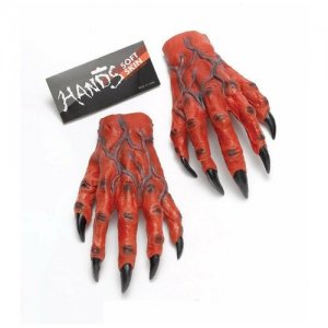 Руки - перчатки Демона Bristol Novelty. Цвет: красный