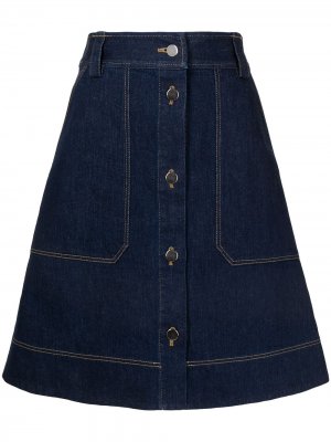 Джинсовая юбка с пуговицами Lee Mathews. Цвет: синий