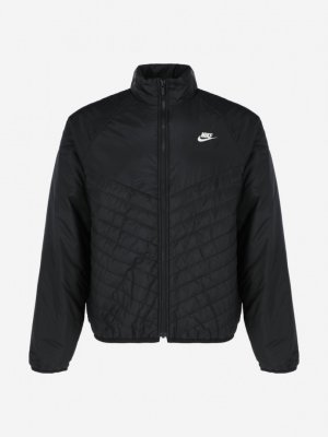 Куртка утепленная мужская, Черный Nike. Цвет: черный