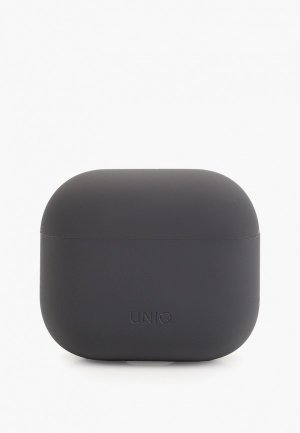 Чехол для наушников Uniq AirPods 3, Lino из жидкого силикона, с покрытием soft-touch. Цвет: серый