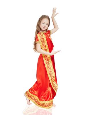 Детский костюм индийской принцессы, восточной красавицы La Mascarade. Цвет: красный, желтый, золотистый