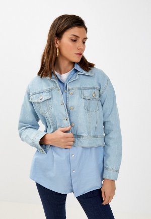 Куртка джинсовая Trendyol. Цвет: голубой