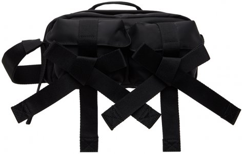 Черная классическая сумка через плечо с бантом и бисером Simone Rocha
