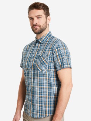 Рубашка с коротким рукавом мужская, Синий, размер 50 Outventure. Цвет: синий
