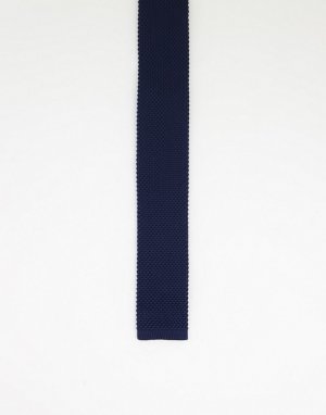 Темно-синий вязаный галстук Gianni Feraud