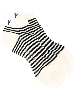 Спортивные носки в полоску Yohji Yamamoto. Цвет: белый