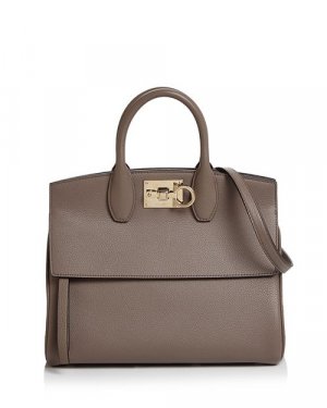 Salvatore Studio Bag Маленькая кожаная сумка-портфель , цвет Gray Ferragamo