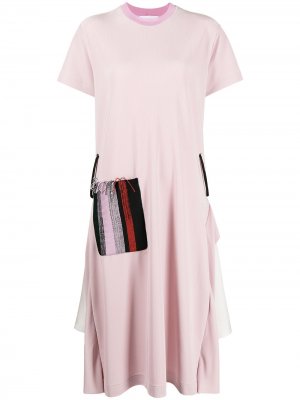Платье-футболка с драпировкой Toga Pulla. Цвет: розовый
