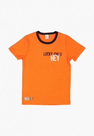 Футболка Lucky Child. Цвет: оранжевый
