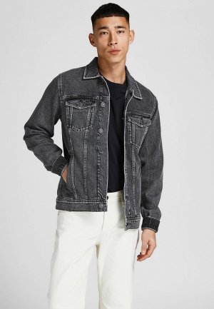 Куртка джинсовая Jack & Jones. Цвет: серый