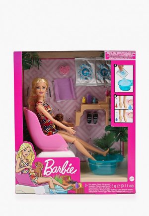 Кукла Barbie с набором для маникюра/педикюра. Цвет: разноцветный