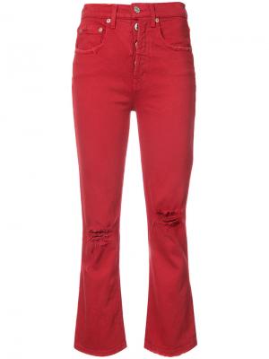 Укороченные брюки Adaptation. Цвет: красный