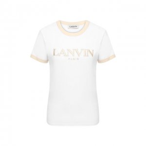 Хлопковая футболка Lanvin. Цвет: белый