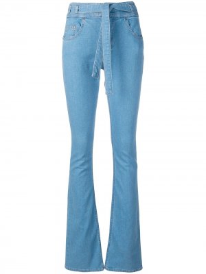 Расклешенные джинсы с завязкой на поясе Victoria Beckham. Цвет: синий