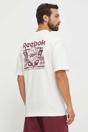 Баскетбольная хлопковая футболка, бежевый Reebok Classic