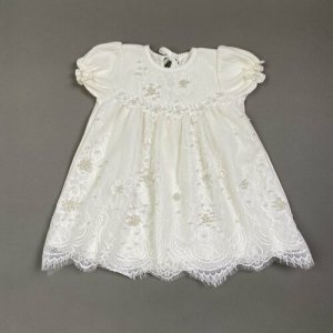 Платье, размер (56-98) 0-3 лет, бежевый, белый Clariss. Цвет: бежевый/белый/молочный