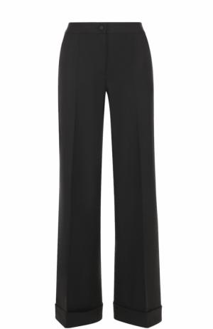 Шерстяные расклешенные брюки с контрастной прострочкой Dolce & Gabbana. Цвет: черный