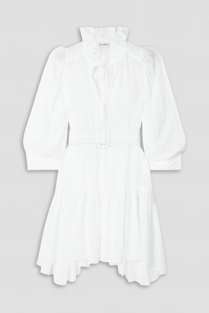 Платье мини TENCEL с поясом и оборками Marais EVARAE, белый Evarae