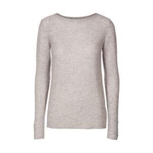 Пуловер из тонкого трикотажа шерсти и кашемира AND LESS. Цвет: серый меланж