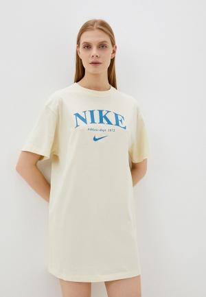 Платье Nike W NSW  SS DRESS GFX. Цвет: желтый