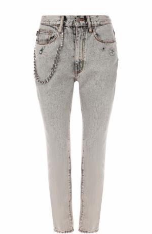 Укороченные джинсы с декоративной отделкой Marc Jacobs. Цвет: серый