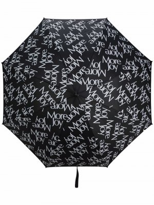 Зонт с принтом More Joy. Цвет: черный