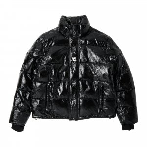 Виниловая куртка-пуховик Courrèges, цвет Черный Courreges