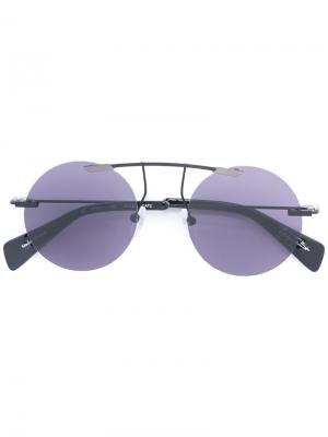 Круглые солнцезащитные очки Yohji Yamamoto. Цвет: чёрный