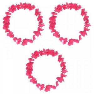 Гавайское ожерелье Цветочки, цвет розовый (Набор 3 шт.) Happy Pirate. Цвет: розовый