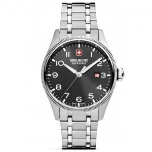 Наручные часы 79443, черный, серебряный Swiss Military Hanowa. Цвет: черный
