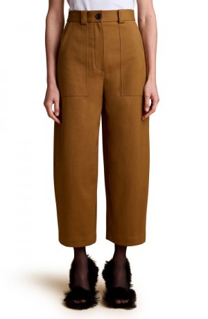 Укороченные брюки Hewey с широкими штанинами из смесового хлопка KHAITE