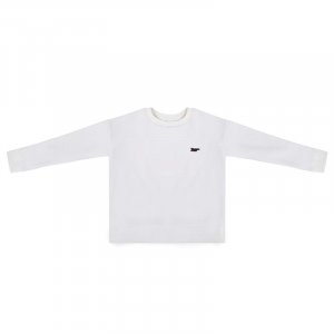 Onitsuka Tiger Classic Fashion Loose Long Sleeve Pullover Sweatshirt Women Tops White 2182A864-100