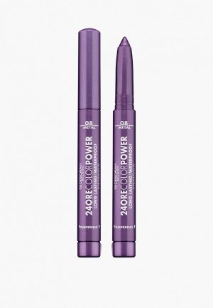 Тени-карандаш для век Deborah Тени карандаш стойкие, 24ORE COLOR POWER EYESHADOW, тон 08 глубокий фиолетовый, 1.4 г. Цвет: фиолетовый