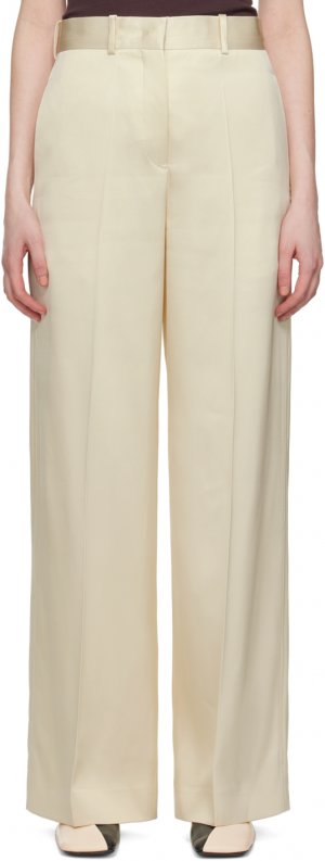 Белоснежные брюки строгого кроя , цвет Natural Jil Sander