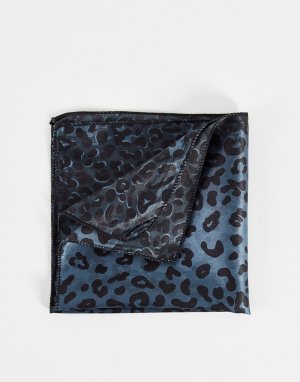 Платок для нагрудного кармана с леопардовым принтом -Голубой Bolongaro Trevor
