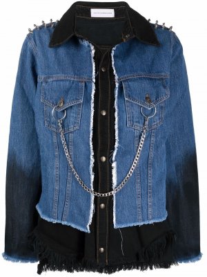 Джинсовая куртка с цепочным декором Faith Connexion. Цвет: синий