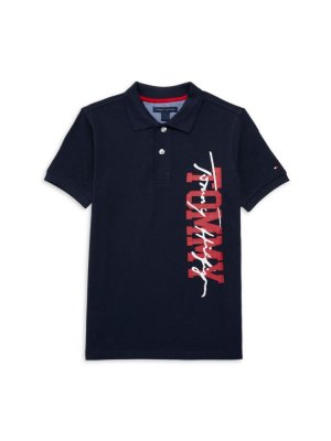 Рубашка-поло с логотипом для мальчиков , темно-синий Tommy Hilfiger