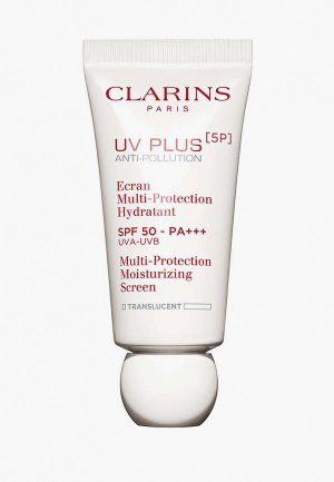 Флюид для лица Clarins UV PLUS [5P] Anti-Pollution SPF 50 Translucent, 30 мл. Цвет: белый