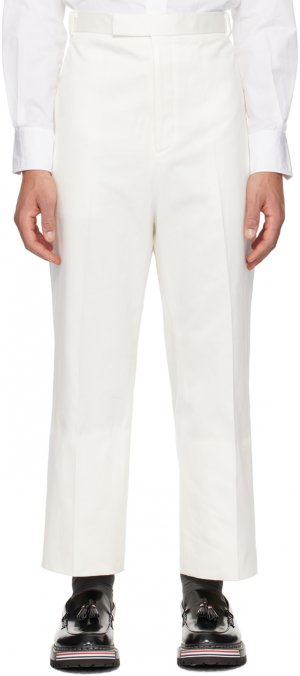 Белые брюки с подвернутыми манжетами Thom Browne