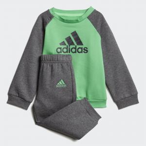 Флисовый костюм Logo Essentials adidas. Цвет: зеленый