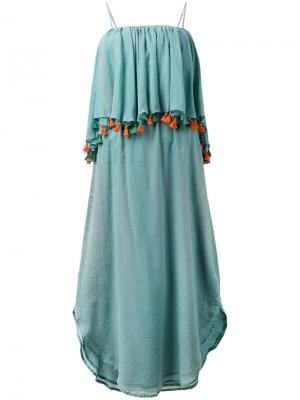 Платье с оборками и кисточками Carolina K. Цвет: зелёный