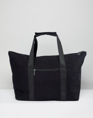 Черная парусиновая дорожная сумка Carryall Mi-Pac. Цвет: черный