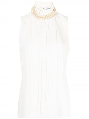 Блузка с искусственным жемчугом и плиссировкой Andrew Gn. Цвет: белый