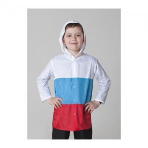 Дождевик детский Россия, триколор, ткань плащёвая с водоотталкивающей пропиткой, рост 122-128 см нет бренда